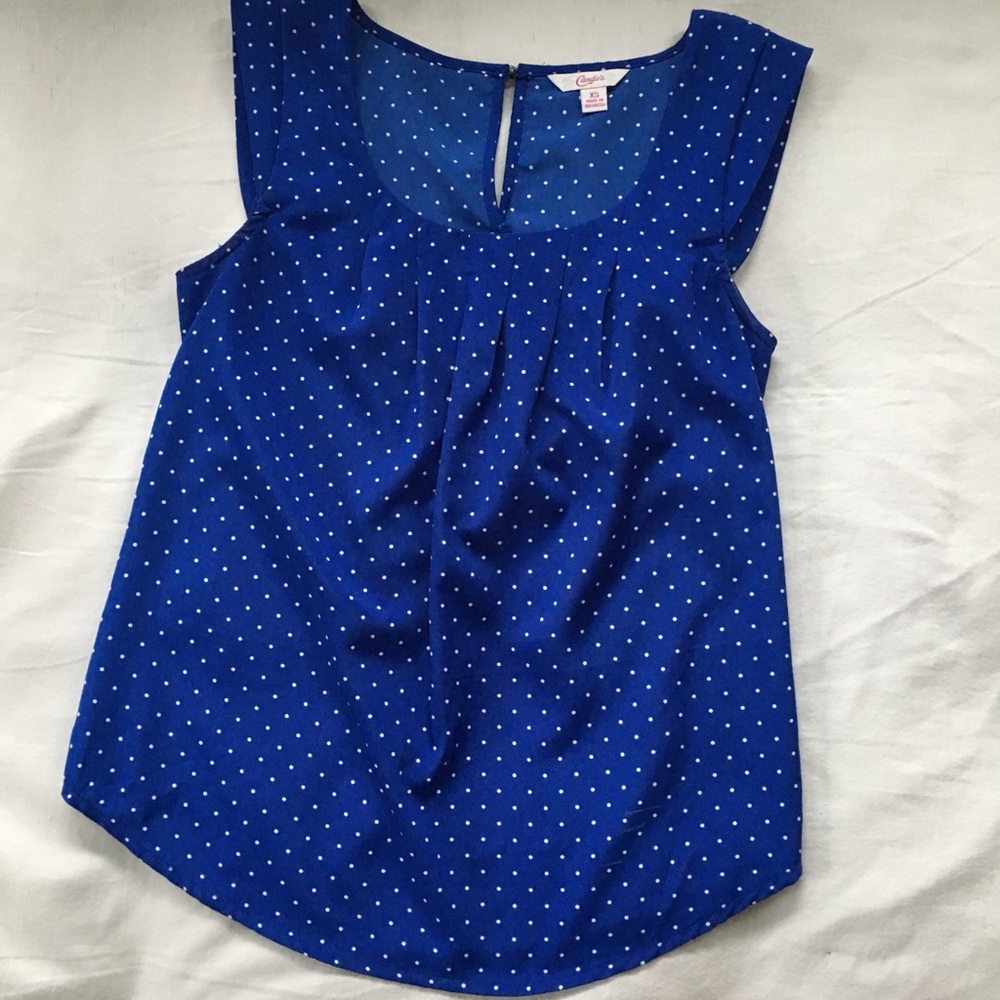 Blue Polkadot Blouse